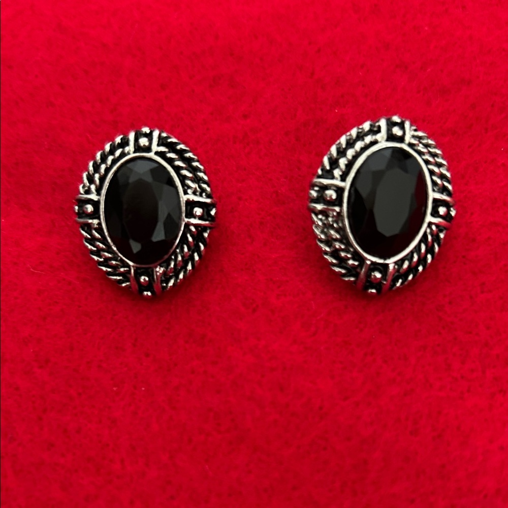 Elegant Black and Silver Earrings